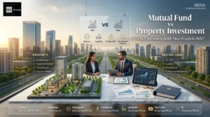 Mutual Fund vs Property Investment comparison showing returns, risk, liquidity, and wealth creation in India