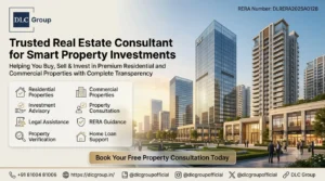 Real estate consultant in Gurgaon guiding a client through a property investment discussion, DLC Group