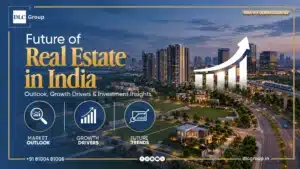 Future of real estate in India featuring modern residential towers and commercial infrastructure