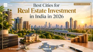 Skyline of an Indian city representing the best cities for real estate investment in India in 2026